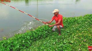 Hook Fishing-Traditional Hook Fishing -Fishing Expert man.Fish trapcatching big fish