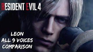 Resident Evil 4 Remake -  Leon All 9 Voices Dubs Languages Comparison