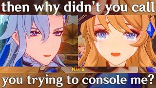 NEUVILLETTE Made NAVIA Cry Fontaine Cutscene Genshin Impact