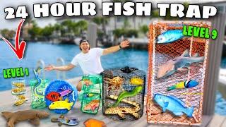 24 HOUR FISH TRAP Catches TONS of FISH For My SALTWATER POND
