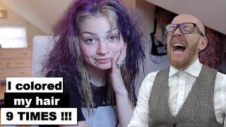 SHE COLORED HER HAIR 9 TIMES  Hairdresser reacts to hair fails #hair #beauty