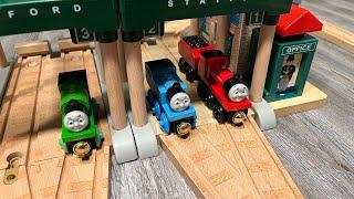 The Talking Railway Series Knapford Station Set - A Thomas Wooden Railway Review ft. Zoey the Cat