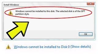 2024 Fix Windows cannot be installed on this disk. The Disk is of the GPT partition style