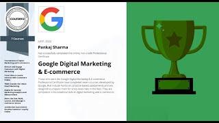 Google Digital Marketing and Ecommerce Professional Certificate Completed 