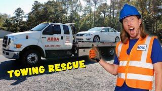 Tow Truck with Handyman Hal  Towing for kids  Tow Truck Rescue