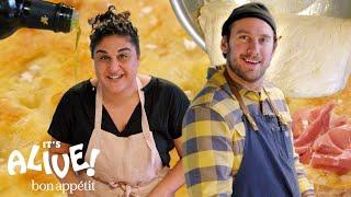 Brad Makes Focaccia Bread with Samin Nosrat  Its Alive  Bon Appétit