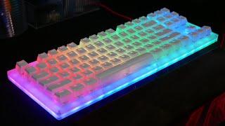 WomierGamaKay K87 + HyperX White Pudding Keycaps = RGB Insanity  Unboxing Review & Sound Test