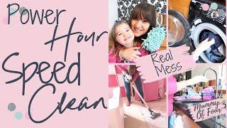 POWER HOUR CLEAN WITH ME UK  SPEED CLEANING MY MESSY HOUSE 2019  MUMMY OF FOUR UK