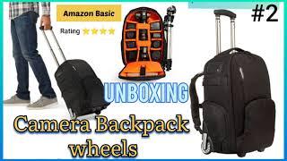 UNBOXING camera Backpack wheels #AmazonBasics Athena 100 Convertible Rolling Camera Backpack#new