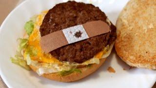 BAND-AID ON FAST FOOD BURGER