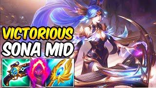 VICTORIOUS SONA FULL AP DARK HARVEST  New Build & Runes  League of Legends  S14