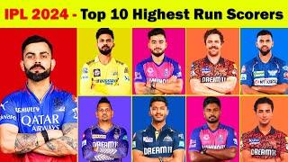 IPL 2024 - Top 10 Highest Run Scorers