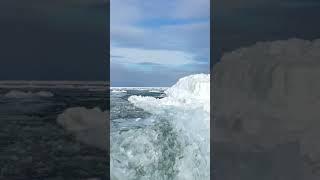 Ice Shards Flowing A Beautiful Phenomenon At St. Joseph Lighthouse #drone #nature #shorts