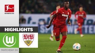 Guirassy Brace In 5-Goal-Thriller  VfL Wolfsburg - VfB Stuttgart  Highlights  MD 24  Buli 2324