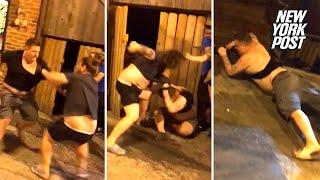 Man Wearing Far-Right Mens Shirt Flicks Cigarette at Guy and Gets Beat Down  New York Post