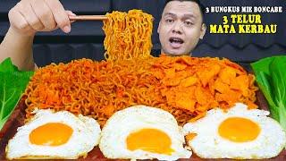 MUKBANG 3 BUNGKUS MIE BONCABE VARIAN TERBARU RASA MIE GORENG PANGSIT