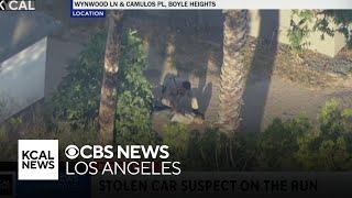 Stolen car pursuit turned foot chase ends with arrest in Boyle Heights