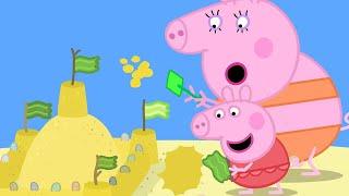 Peppa Pigs Giant Sandcastle  Peppa Pig Official  Family Kids Cartoon