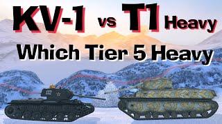 WOT Blitz Face Off  KV-1 vs T1 Heavy