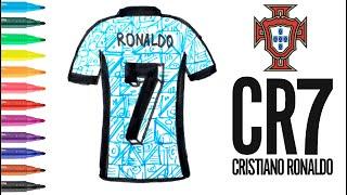 Easy Drawing Cristiano Ronaldo Jersey I Kolay Cristiano Ronaldo Portekiz Forma Çizimi