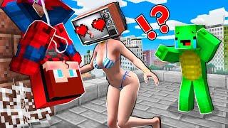 TV WOMAN SWIMSUIT CHEATS on MIKEY with JJ Spider-Man JJ save TV WOMAN in Minecraft - Maizen