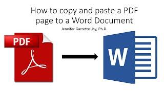 How to Copy and Paste PDF pages into Word Document