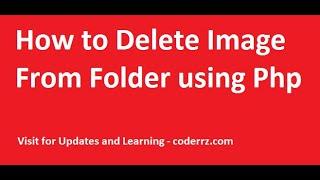 Delete Image From Folder Using Php
