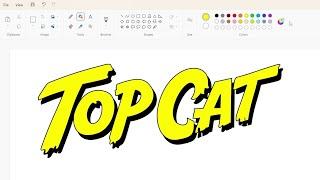 How to draw the Top Cat logo using MS Paint  How to draw on your computer