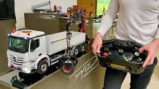 HANDCRAFTED RC TRUCK AND CRANE PALFINGER WITH REAL REMOTE CONTROLLER  SCALEART RC TRUCK