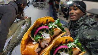 Giant Fish Catch and Cook  Most Delicious Fish Tacos