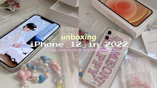 UNBOXING iPhone 12 in 2022  white 256gb cute phone cases aliexpress aestheticasmr