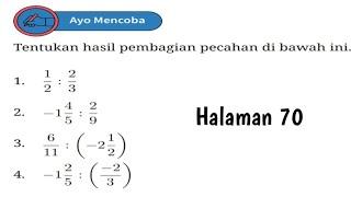 Perkalian pecahan pada buku matematika kelas 7 kurikulum merdeka halaman 70