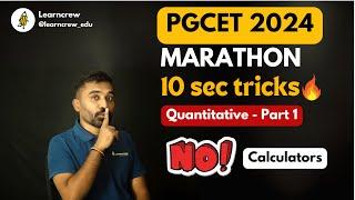 Karnataka PGCET 2024  Quants Marathon Video 1  Last minute preparation #pgcet #pgcet2024