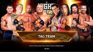 Goldberg + Cena + Lesnar + Orton vs. Bret Hart + Diesel + HBK + Scott Hall  4v4 Tag Team  WWE 2K24