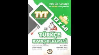 Süre Yayınları TYT Türkçe 12 x 40 Branş Denemesi