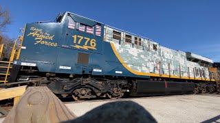 CSX Q416 with 1776 Spirit Of Our Armed Forces and CSX 5107 Thomas Rice Special At Duffields WV