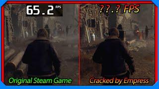 PC Resident Evil 4 Remake Denuvo Cracked EMPRESS vs Steam FPS Comparison Side-by-Side Performance