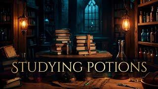 Studying Potions Ambience and Music  fantasy dark academia studying for potions exam #ambience