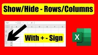 How To Hide-Unhide Columns Or Rows With Plus-Minus Sign or Group-ungroup feature In Excel