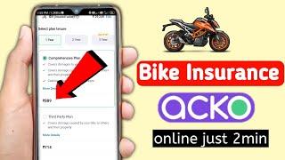 Bike Insurance Kaise Kare Online 2024  Acko Bike Insurance  How to Bike Insurance Online