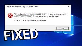 the instruction at 0x00000 referenced memory at 0x00000 the memory could not be read