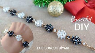 Kristal boncuktan kolay bileklik yapımı janjan crystal jewelry bracelet.How to make beaded jewelry