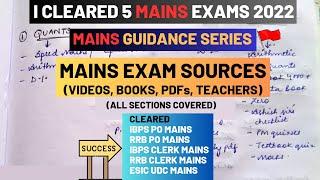 Sources I used to clear 5 banking MAINS exams  MAINS exam sources  videos pdfs books #ibpspo