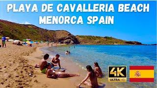 MENORCA Playa Platja de Cavalleria Beach in August walk beach in 4k  Best Beaches in Spain 2021