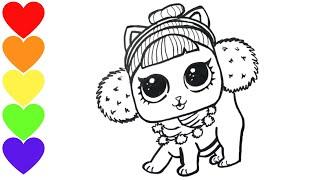 Как рисовать куклу лол питомца кошку   How to draw pet doll lol cat