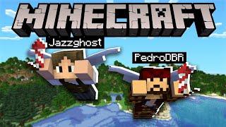 Minecraft JAZZGHOST E PEDRODBR ZERAM O MINECRAFT COM UMA ELYTRA