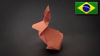 Origami Coelho da Páscoa - Instruções em Português PT-BR