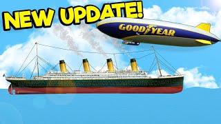 Driving the TITANIC into a TSUNAMI in the NEW Update - Floating Sandbox Gameplay