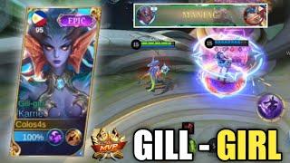 KARRIE GILL GIRL EPIC SKIN GAMEPLAY  Mobile legends 2023 