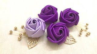 DIY Ribbon Flowers - How to Make Ribbon Roses - Amazing Ribbon Flower Trick - Easy Rose Making